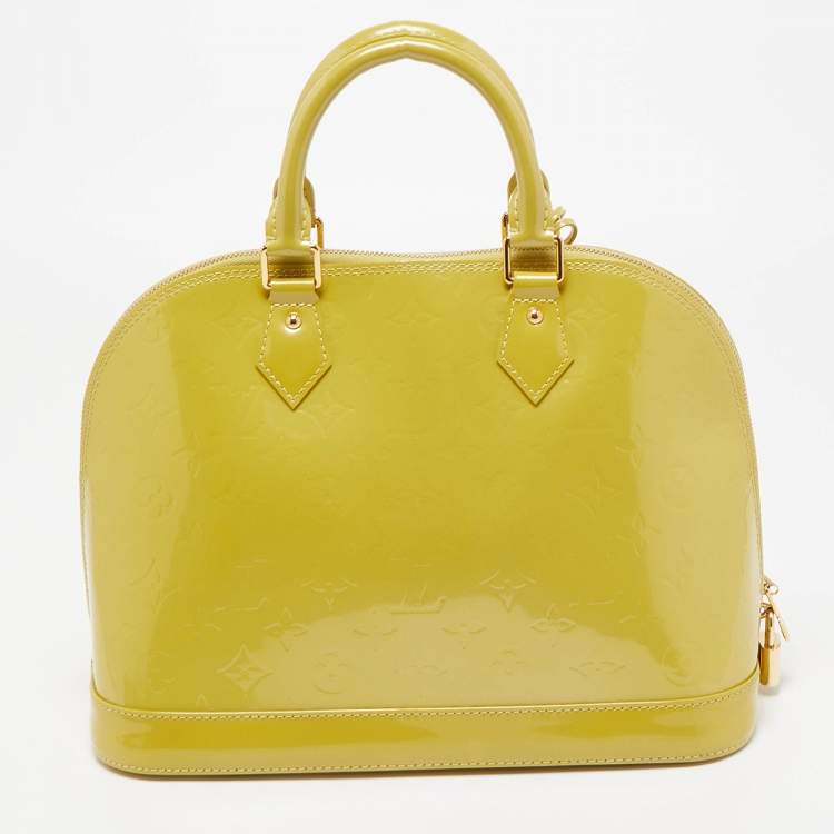 Pre Owned Louis Vuitton Vert Impression Monogram Vernis Alma PM Bag