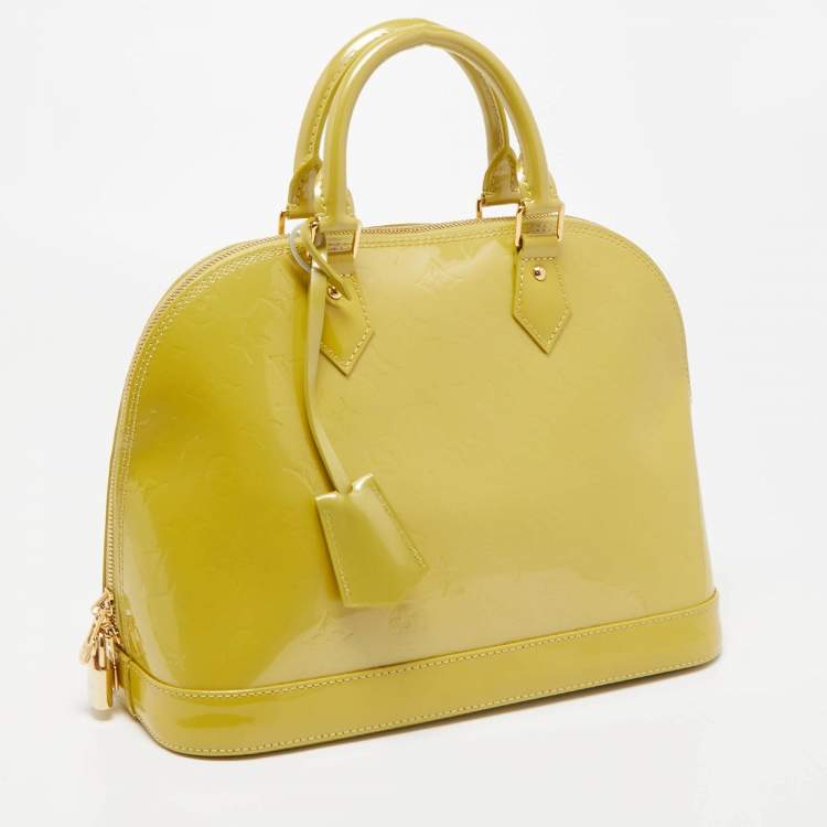 Pre Owned Louis Vuitton Vert Impression Monogram Vernis Alma PM Bag