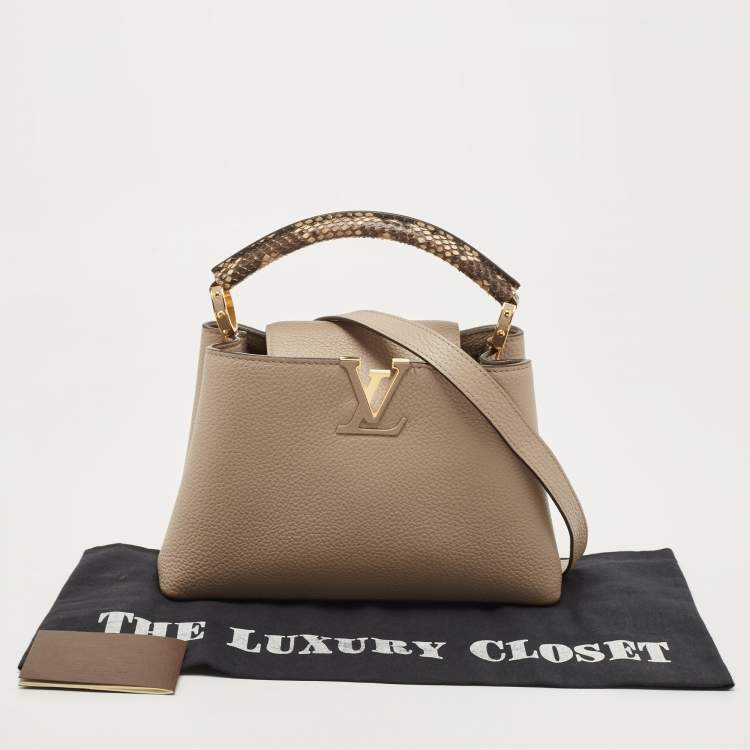 Pre Owned Louis Vuitton Galet Taurillon Leather Capucines BB Bag