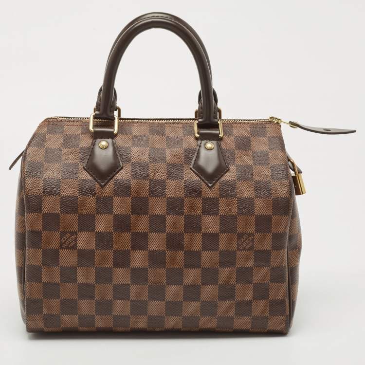 Pre Owned Louis Vuitton Damier Ebene Canvas Speedy 25 Bag