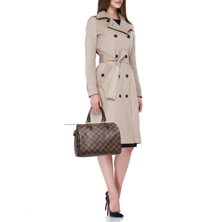 Pre Owned Louis Vuitton Damier Ebene Canvas Speedy 25 Bag