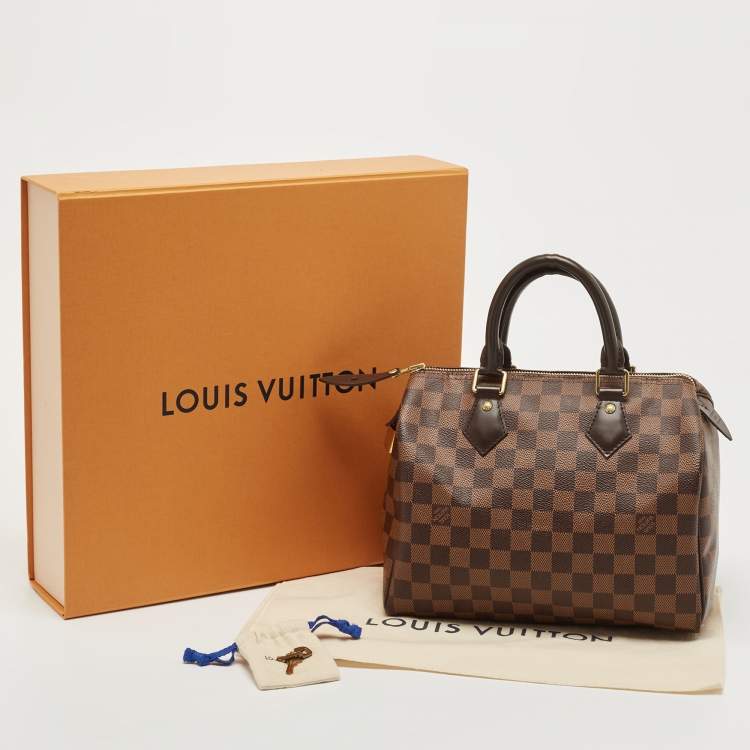 Pre Owned Louis Vuitton Damier Ebene Canvas Speedy 25 Bag