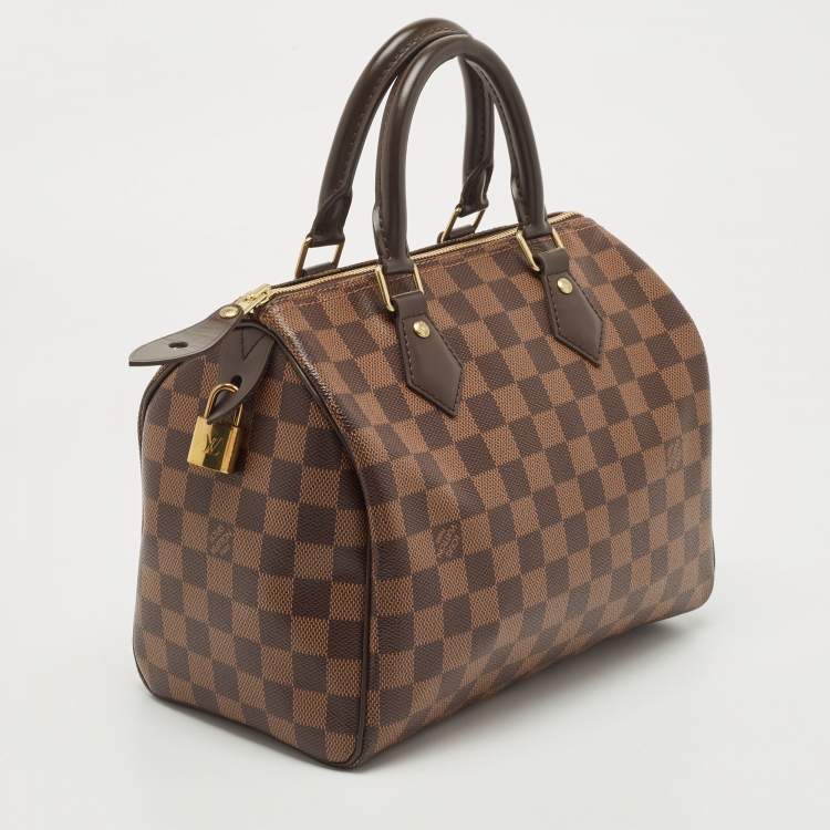 Pre Owned Louis Vuitton Damier Ebene Canvas Speedy 25 Bag