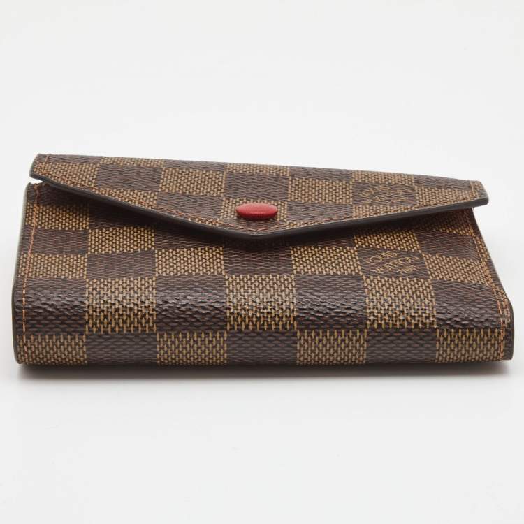 Pre Owned Louis Vuitton Red Monogram Canvas Victorine Wallet 