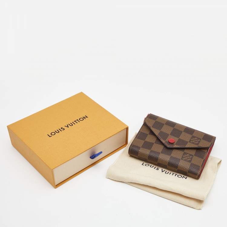 Pre Owned Louis Vuitton Red Monogram Canvas Victorine Wallet 