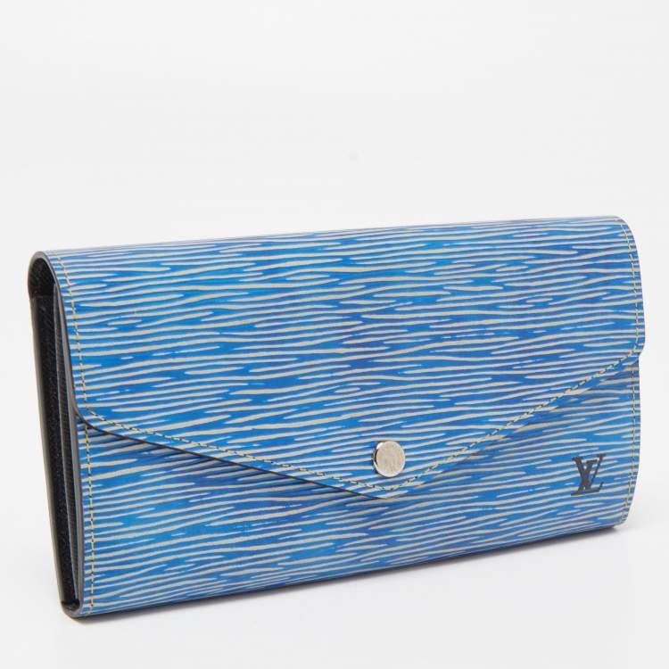Pre Owned Louis Vuitton Denim Epi Leather Sarah Wallet