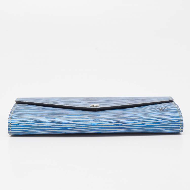 Pre Owned Louis Vuitton Denim Epi Leather Sarah Wallet