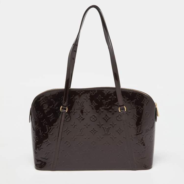 Pre Owned Louis Vuitton Amarante Monogram Vernis Avalon Zipped Bag