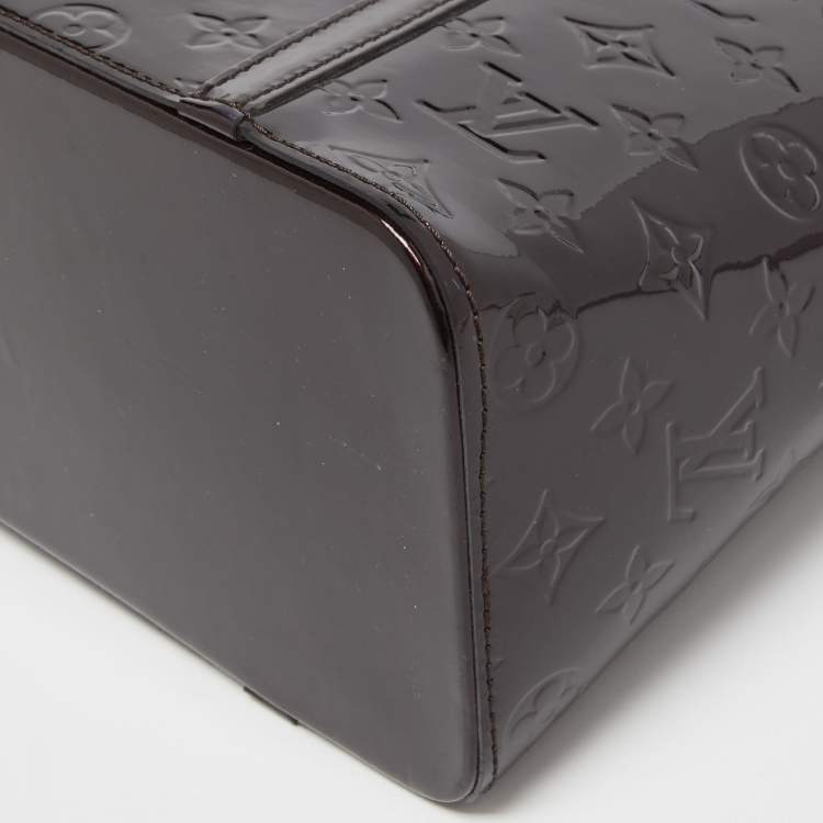 Pre Owned Louis Vuitton Amarante Monogram Vernis Avalon Zipped Bag