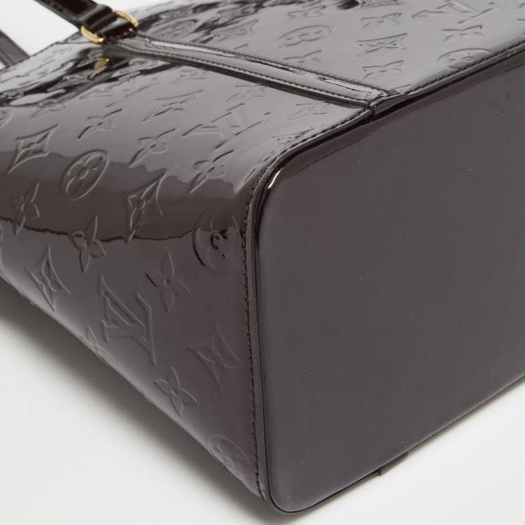 Pre Owned Louis Vuitton Amarante Monogram Vernis Avalon Zipped Bag