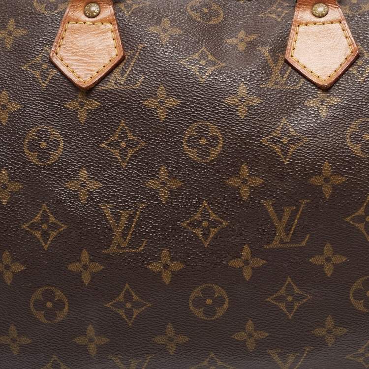 Pre Owned Louis Vuitton Brown Monogram Canvas Speedy 30 Top Handle Bag