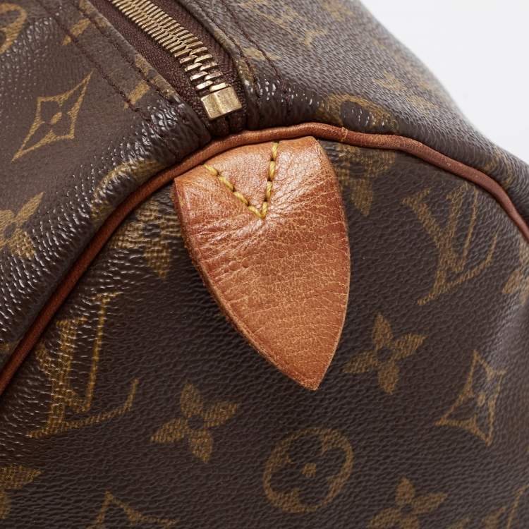 Pre Owned Louis Vuitton Brown Monogram Canvas Speedy 30 Top Handle Bag
