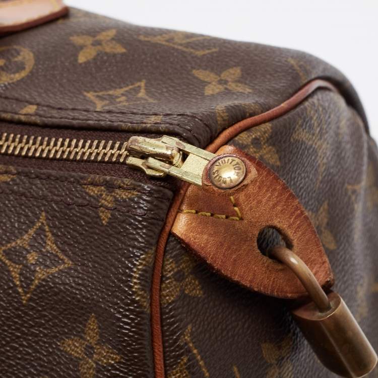 Pre Owned Louis Vuitton Brown Monogram Canvas Speedy 30 Top Handle Bag