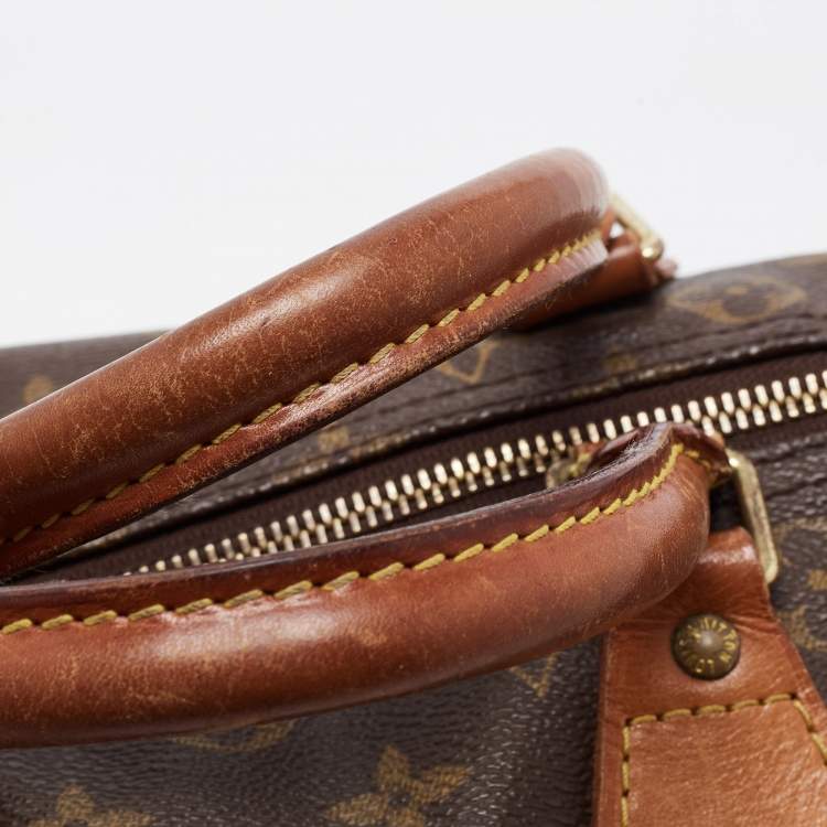 Pre Owned Louis Vuitton Brown Monogram Canvas Speedy 30 Top Handle Bag