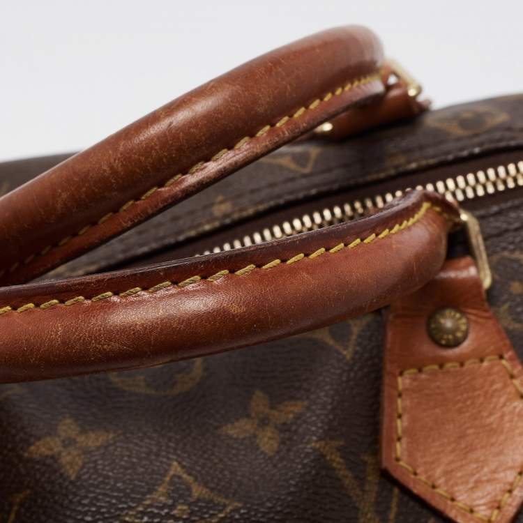 Pre Owned Louis Vuitton Brown Monogram Canvas Speedy 30 Top Handle Bag