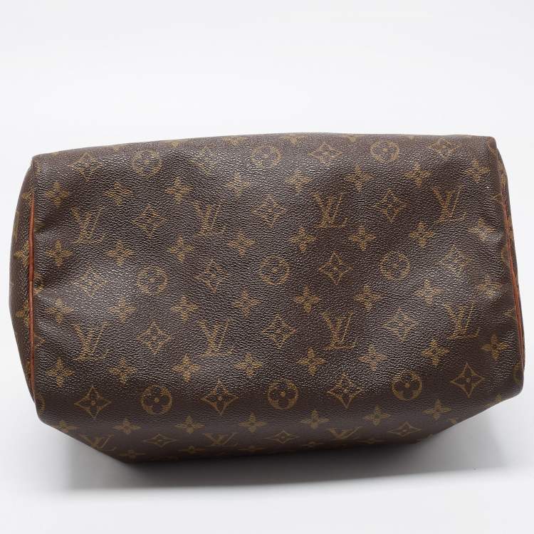 Pre Owned Louis Vuitton Brown Monogram Canvas Speedy 30 Top Handle Bag