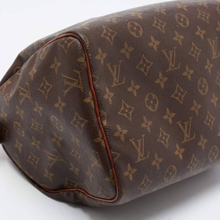 Pre Owned Louis Vuitton Brown Monogram Canvas Speedy 30 Top Handle Bag