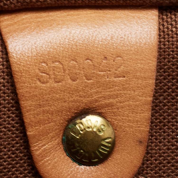 Pre Owned Louis Vuitton Brown Monogram Canvas Speedy 30 Top Handle Bag