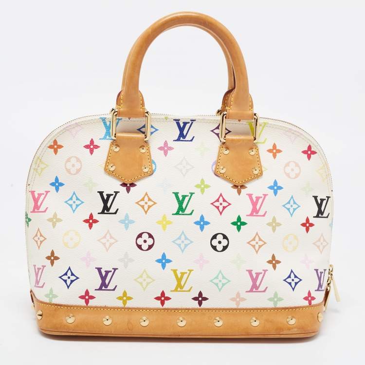 مملوكة مسبقًا Louis Vuitton White Multicolor Monogram Canvas Alma PM Bag