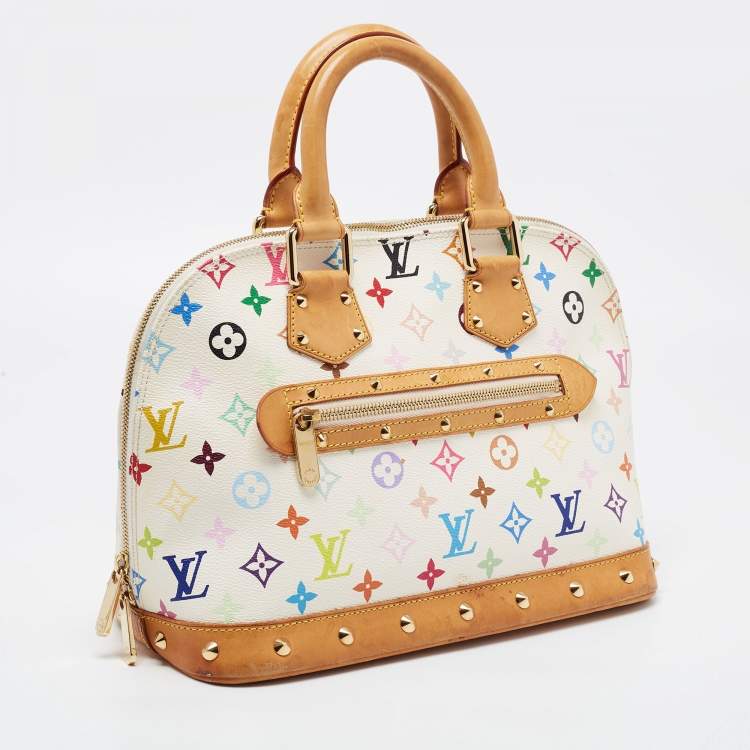 مملوكة مسبقًا Louis Vuitton White Multicolor Monogram Canvas Alma PM Bag