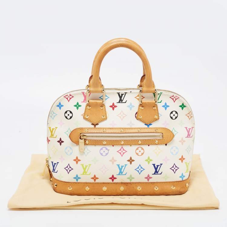 مملوكة مسبقًا Louis Vuitton White Multicolor Monogram Canvas Alma PM Bag