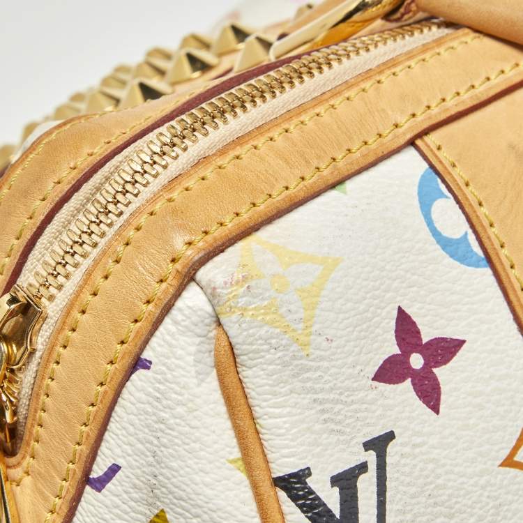 Pre Owned Louis Vuitton White Multicolor Monogram Canvas Courtney MM Bag