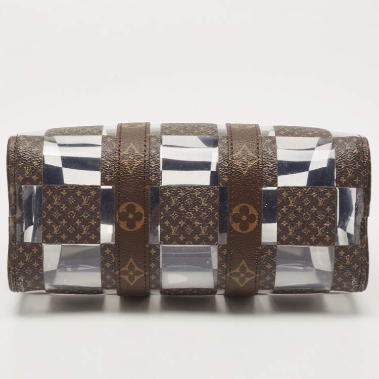 Pre Owned Louis Vuitton Monogram Chess Canvas and PVC Keepall Bandoulière 25 Bag