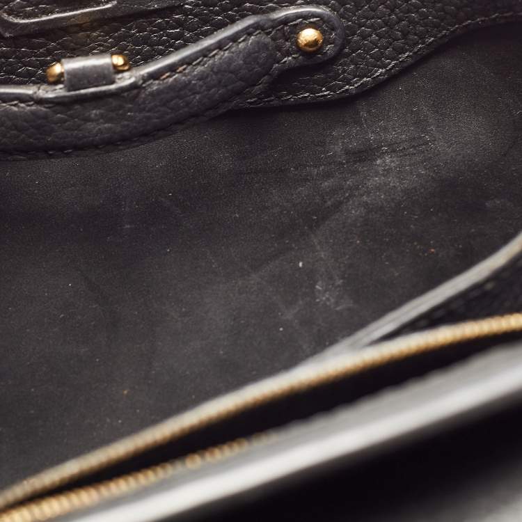 Pre Owned Louis Vuitton Black Taurillon Leather Mechanical Flower Capucines BB Bag