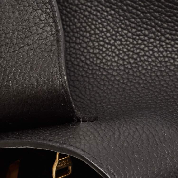 Pre Owned Louis Vuitton Black Taurillon Leather Mechanical Flower Capucines BB Bag