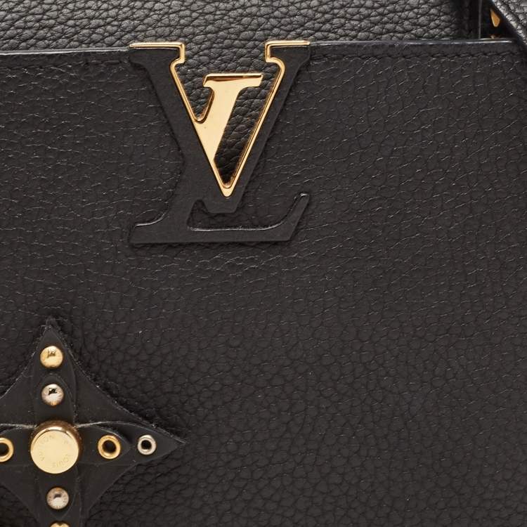 Pre Owned Louis Vuitton Black Taurillon Leather Mechanical Flower Capucines BB Bag