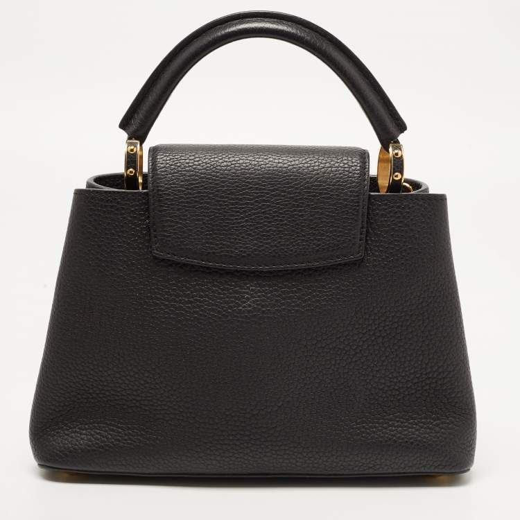 Pre Owned Louis Vuitton Black Taurillon Leather Mechanical Flower Capucines BB Bag