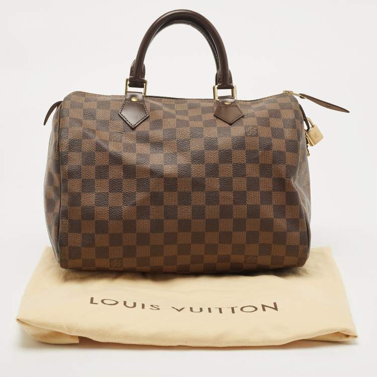 Pre Owned Louis Vuitton Damier Ebene Canvas Speedy 30 Bag