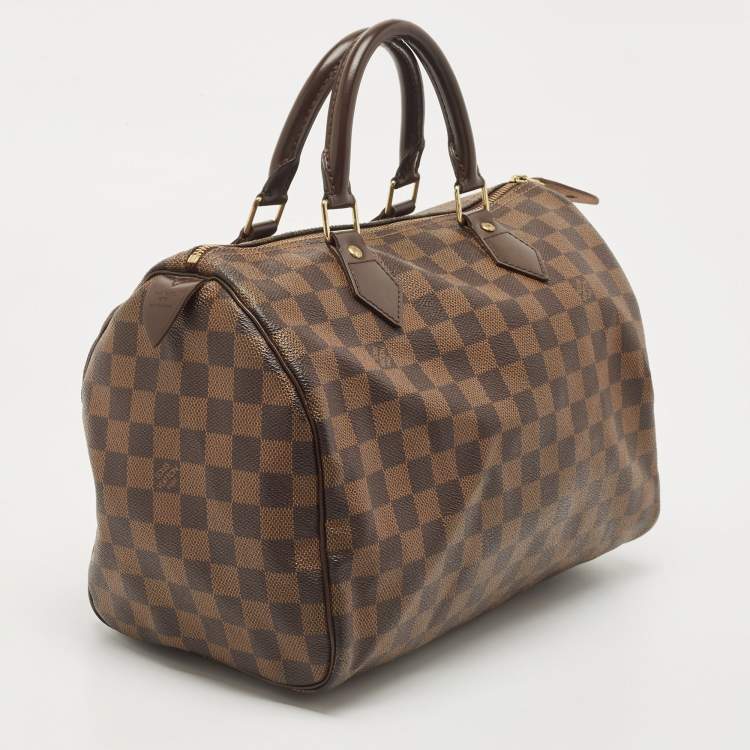 Pre Owned Louis Vuitton Damier Ebene Canvas Speedy 30 Bag