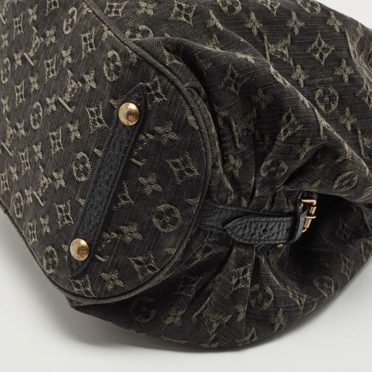 Pre Owned Louis Vuitton Black Denim Monogram Surya XL Bag