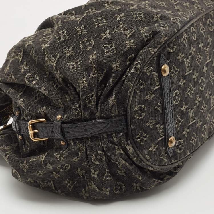 Pre Owned Louis Vuitton Black Denim Monogram Surya XL Bag