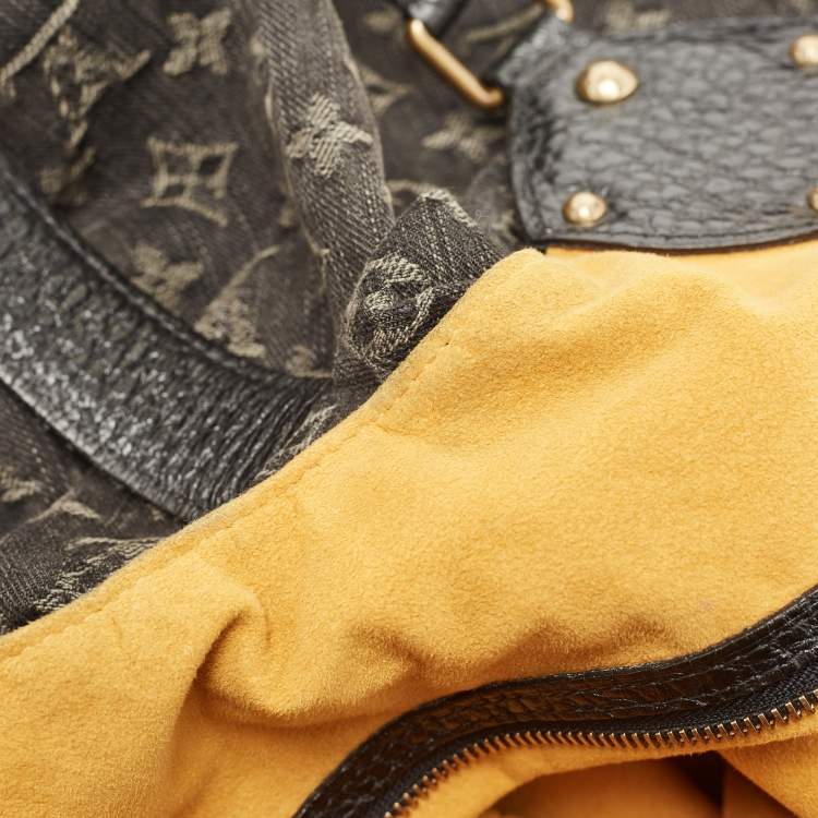 Pre Owned Louis Vuitton Black Denim Monogram Surya XL Bag