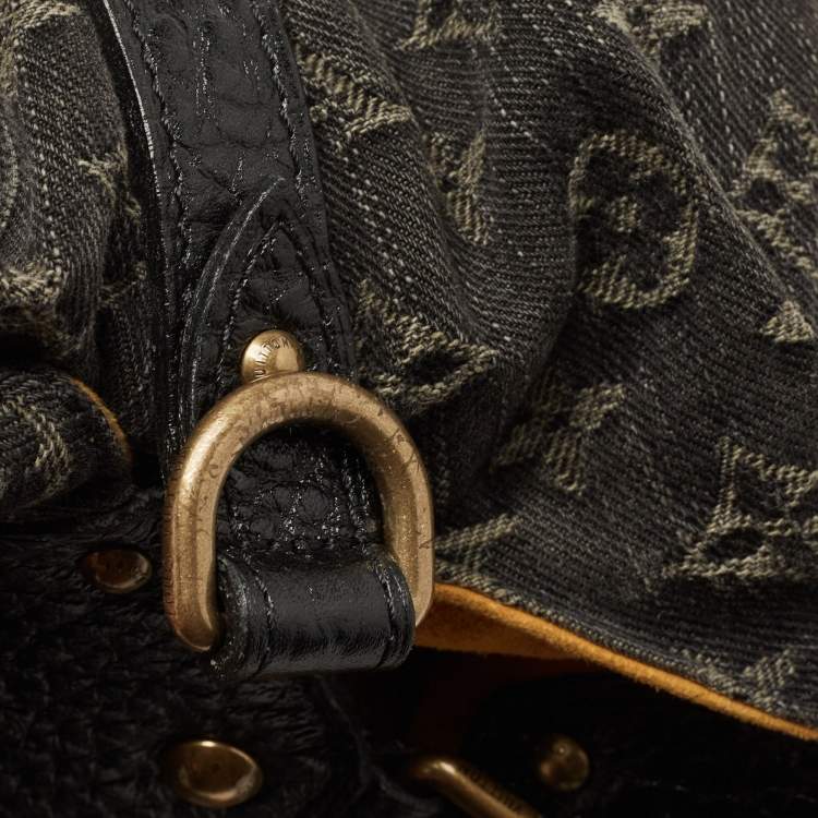 Pre Owned Louis Vuitton Black Denim Monogram Surya XL Bag