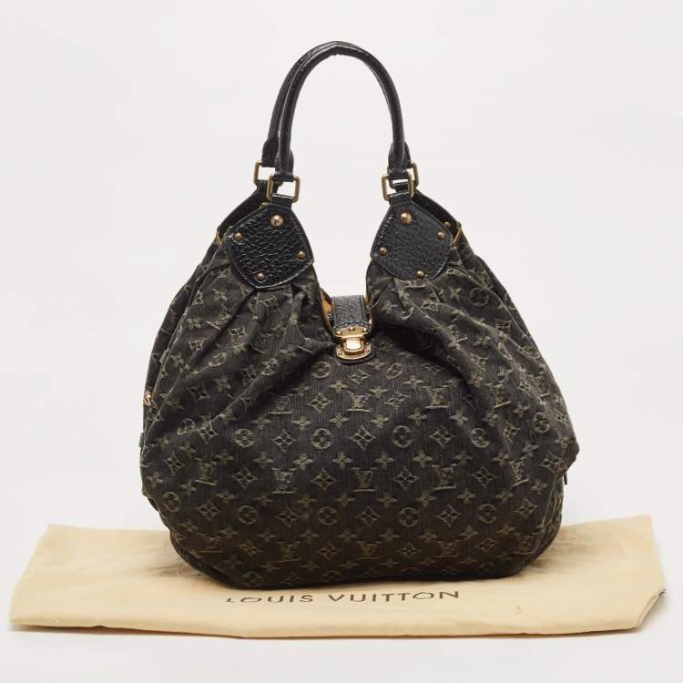 Pre Owned Louis Vuitton Black Denim Monogram Surya XL Bag