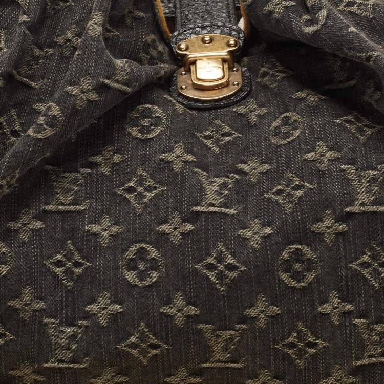 Pre Owned Louis Vuitton Black Denim Monogram Surya XL Bag