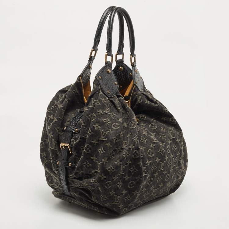 Pre Owned Louis Vuitton Black Denim Monogram Surya XL Bag