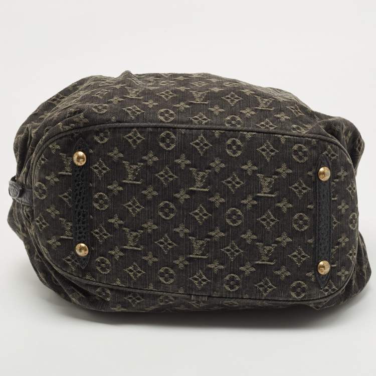 Pre Owned Louis Vuitton Black Denim Monogram Surya XL Bag
