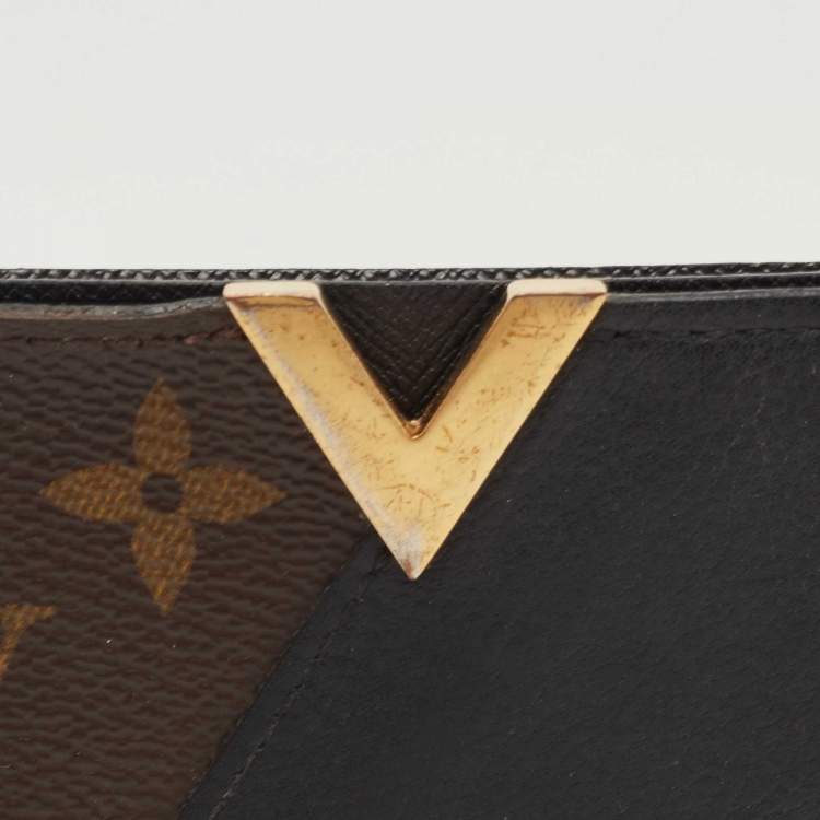 Pre Owned Louis Vuitton Black Monogram Canvas and Leather Kimono Card Case