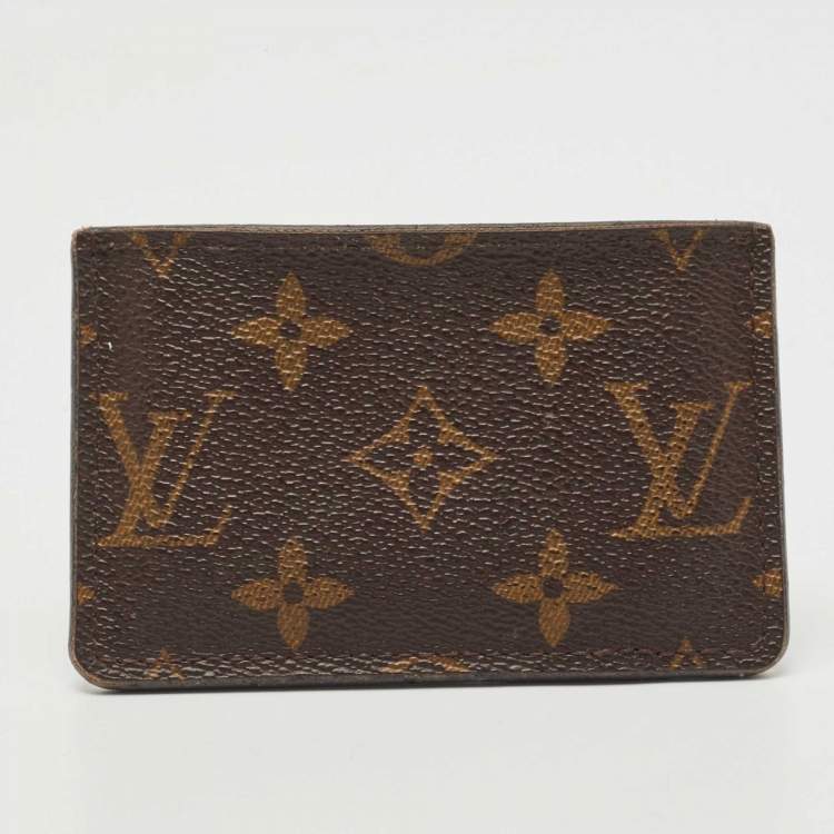 Pre Owned Louis Vuitton Black Monogram Canvas and Leather Kimono Card Case