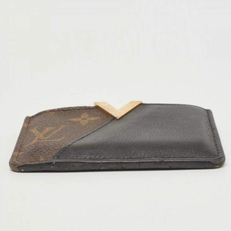 Pre Owned Louis Vuitton Black Monogram Canvas and Leather Kimono Card Case