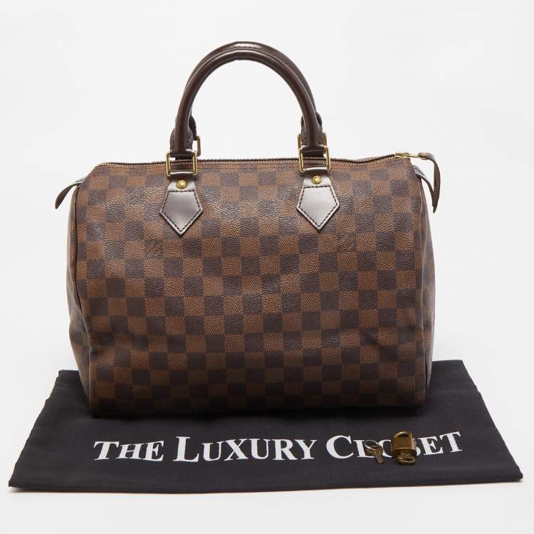 Pre Owned Louis Vuitton Damier Ebene Canvas Speedy 30 Bag