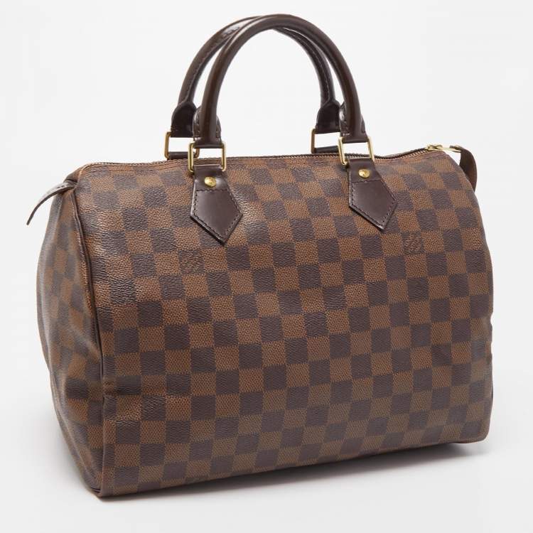 Pre Owned Louis Vuitton Damier Ebene Canvas Speedy 30 Bag
