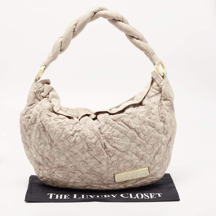 Pre Owned Louis Vuitton Ecru Monogram Leather Limited Edition Olympe Nimbus GM Bag