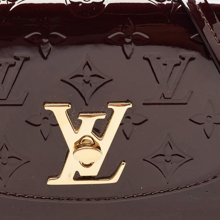 Pre Owned Louis Vuitton Amarante Monogram Vernis Pasadena Bag
