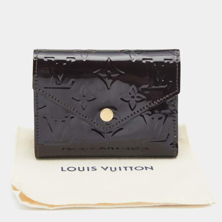 Pre Owned Louis Vuitton Terre D'Ombre Monogram Vernis Victorine Wallet 
