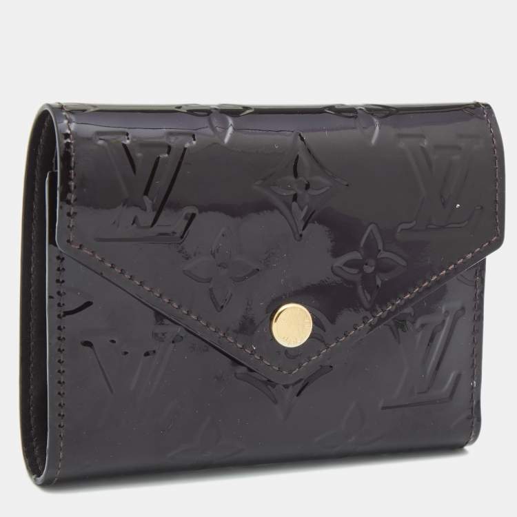 Pre Owned Louis Vuitton Terre D'Ombre Monogram Vernis Victorine Wallet 